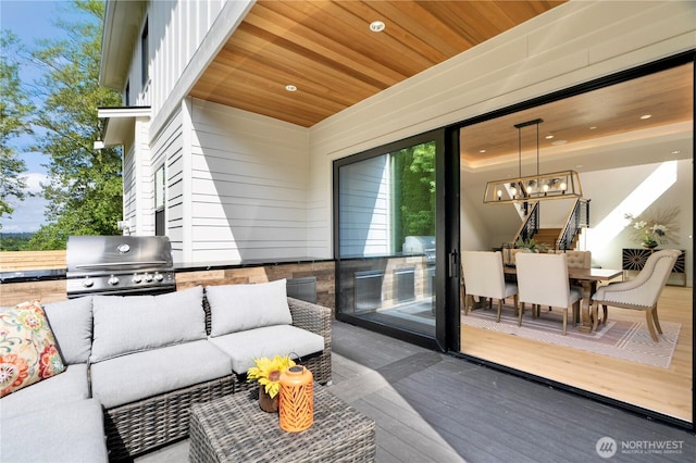 12811 SE 44th Pl, Bellevue, WA 98006 - deck featuring outdoor lounge area and outdoor dining area