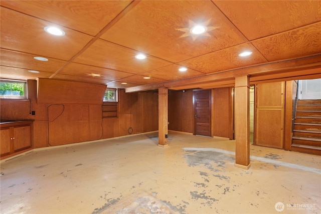 912 Highland Dr, Wenatchee, WA 98801 - basement with stairs and recessed lighting