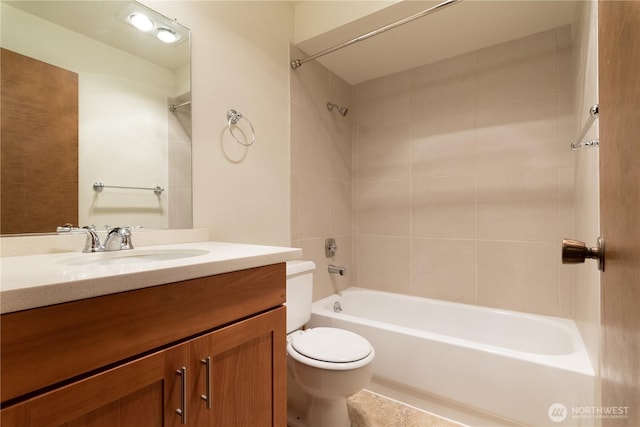 3421 SW Roxbury St Unit 106, Seattle, WA 98126 - full bath with toilet, vanity, shower / bath combination, and tile patterned floors