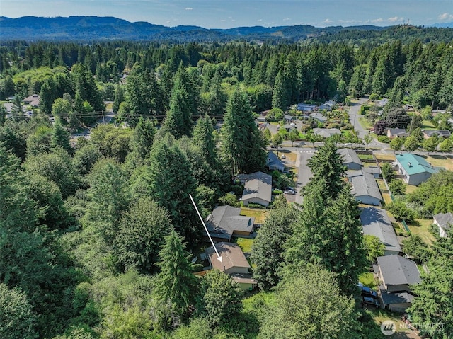 2209 Mciver Ct SW, Tumwater, WA 98512 - aerial view of residential area featuring a heavily wooded area and mountains