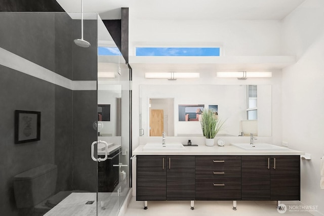 8622 NE 177th Pl, Bothell, WA 98011 - full bath with double vanity and a shower stall