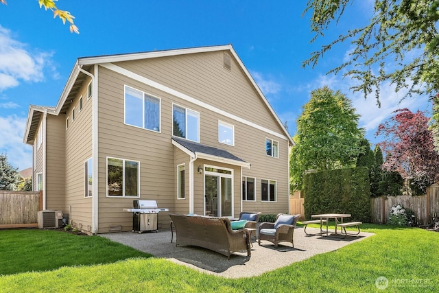 27528 SE 28th Ct, Sammamish, WA 98075 - back of house with central AC unit, a patio area, and outdoor lounge area