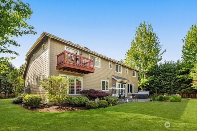 28816 118th Ave SE, Auburn, WA 98092 - rear view of house with a balcony, a lawn, and a patio