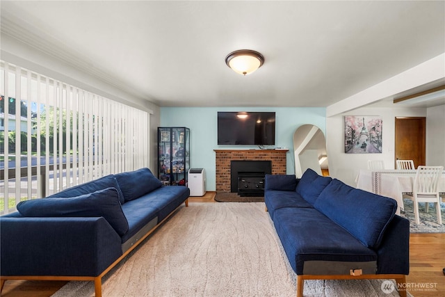 28624 27th Pl S, Federal Way, WA 98003 - living room featuring plenty of natural light, wood finished floors, and a fireplace