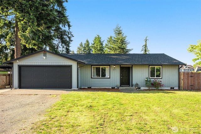 8517 188th Ct E, Puyallup, WA 98375 - single story home featuring an attached garage, dirt driveway, and a shingled roof