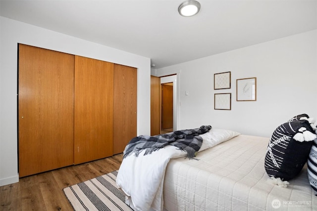 4243 Wintergreen Cir Unit 136, Bellingham, WA 98226 - bedroom with wood finished floors and a closet