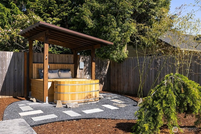2921 Ellis St, Bellingham, WA 98225 - fenced backyard with a hot tub
