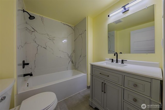 914 N Cedar St, Tacoma, WA 98406 - bathroom with toilet, vanity, and tub / shower combination