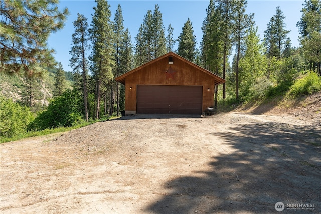 5721 Mountain Lane Rd, Peshastin, WA 98847 - detached garage featuring a wooded view