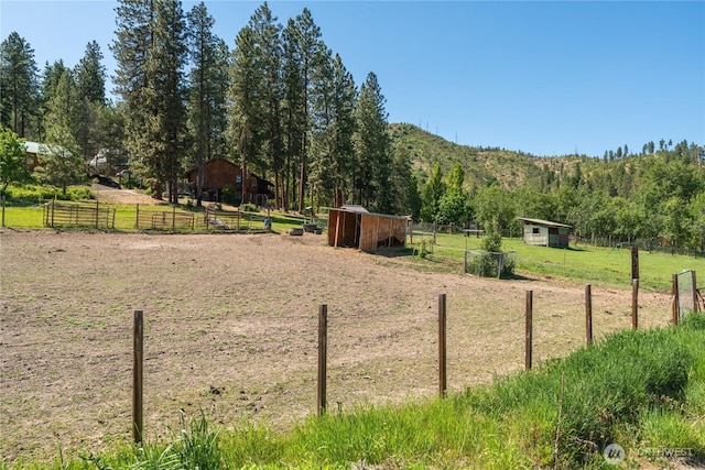5721 Mountain Lane Rd, Peshastin, WA 98847 - view of yard with a view of countryside and an outdoor structure