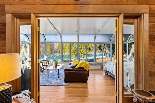44019 Fir Rd, Gold Bar, WA 98251 - bedroom featuring a sunroom, wood finished floors, and multiple windows