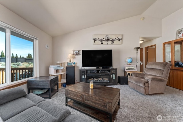 894 Desert Aire Dr SW, Mattawa, WA 99349 - living room featuring lofted ceiling and carpet flooring