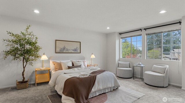 11405 SE 65th St, Bellevue, WA 98006 - bedroom featuring carpet flooring, recessed lighting, and baseboards