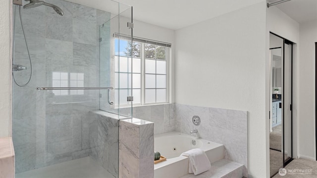 11405 SE 65th St, Bellevue, WA 98006 - full bathroom with a stall shower and a tub with jets