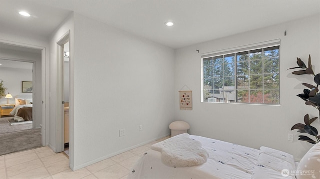11405 SE 65th St, Bellevue, WA 98006 - bedroom with recessed lighting, light tile patterned flooring, and baseboards