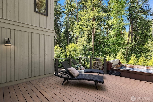 10250 SE 21st St, Bellevue, WA 98004 - wooden terrace featuring a hot tub