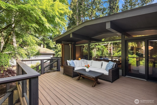 10250 SE 21st St, Bellevue, WA 98004 - wooden terrace featuring an outdoor living space