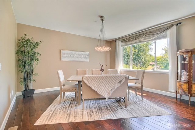 20208 81st Pl NE, Kenmore, WA 98028 - dining room featuring dark wood finished floors and a chandelier