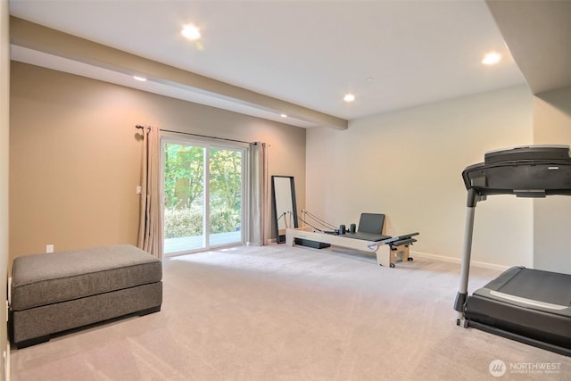 20208 81st Pl NE, Kenmore, WA 98028 - exercise room featuring recessed lighting and carpet