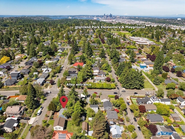 9010 13th Ave SW, Seattle, WA 98106 - aerial view of property and surrounding area with nearby suburban area