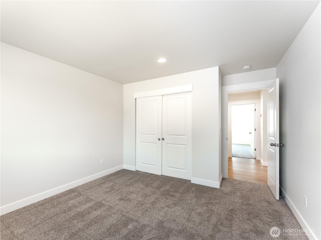 10 Salmon Dr, Wenatchee, WA 98801 - unfurnished bedroom featuring carpet floors, baseboards, a closet, and recessed lighting