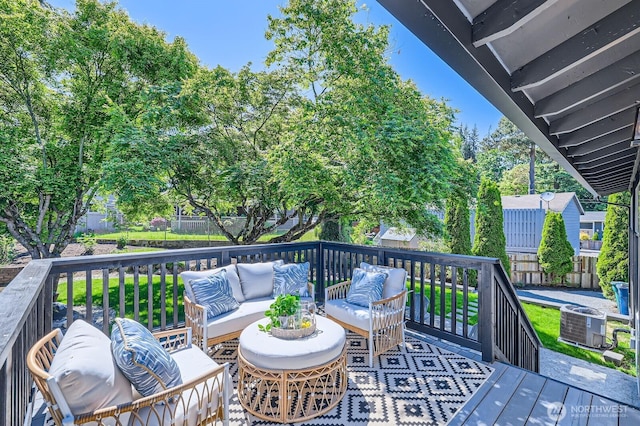 21602 49th Pl W, Mountlake Terrace, WA 98043 - deck featuring central AC unit and outdoor lounge area