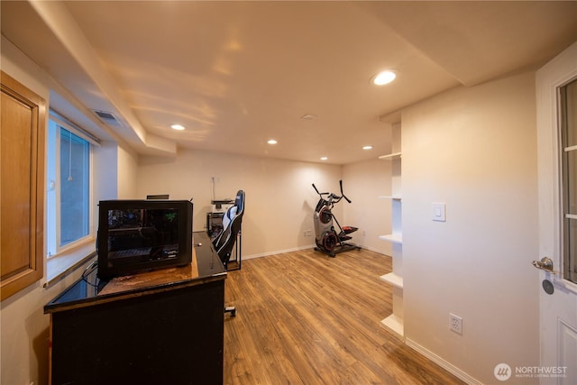 204 76th St SE, Everett, WA 98203 - office space with wood finished floors, recessed lighting, and baseboards