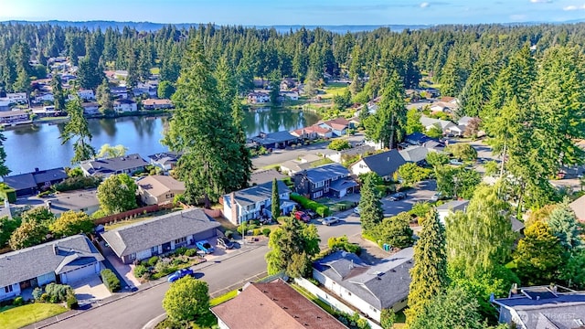 32622 39th Ave SW, Federal Way, WA 98023 - aerial view of residential area featuring a heavily wooded area and a large body of water