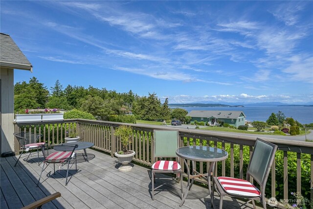 1257 Canterbury Ln, Oak Harbor, WA 98277 - wooden deck featuring a water view