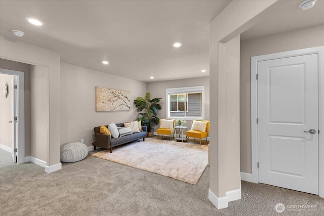 17518 39th Ave SE, Bothell, WA 98012 - living room with carpet floors, baseboards, and recessed lighting