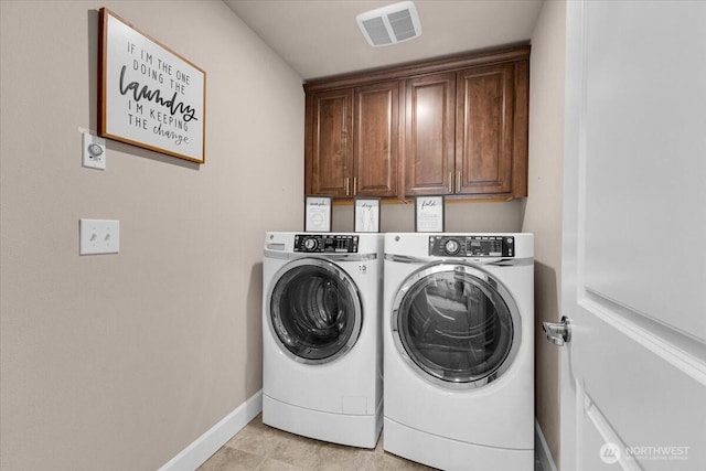 17518 39th Ave SE, Bothell, WA 98012 - laundry room featuring cabinet space, washing machine and dryer, and baseboards