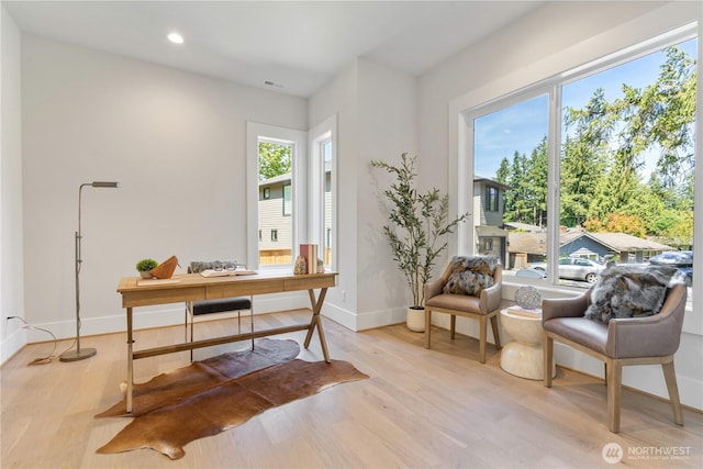 14511 SE 21st Pl, Bellevue, WA 98007 - office featuring healthy amount of natural light, wood finished floors, baseboards, and recessed lighting