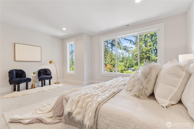 14511 SE 21st Pl, Bellevue, WA 98007 - bedroom with recessed lighting, baseboards, and carpet floors