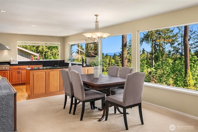4906 157th Ave SE, Bellevue, WA 98006 - dining area with a chandelier, baseboards, and recessed lighting