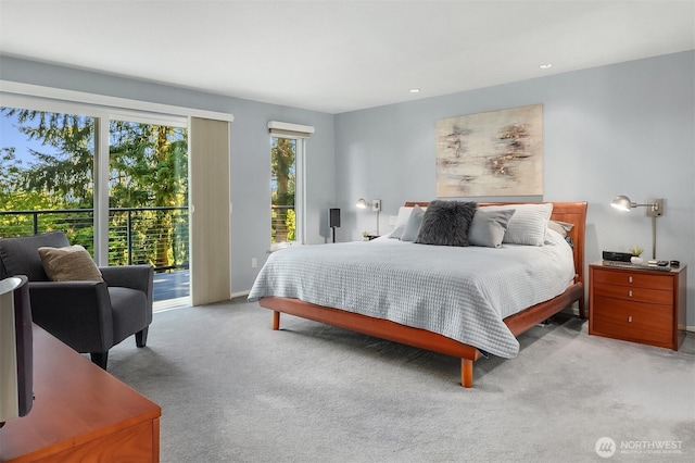 4906 157th Ave SE, Bellevue, WA 98006 - bedroom with access to outside, carpet, baseboards, and recessed lighting