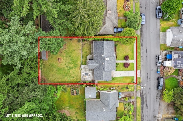 14817 Fremont Ave N, Shoreline, WA 98133 - aerial view of property's location featuring property boundaries highlighted