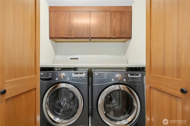 1109 30th Ave S, Seattle, WA 98144 - laundry area featuring washing machine and clothes dryer and cabinet space