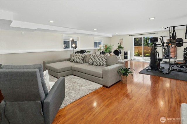 1109 30th Ave S, Seattle, WA 98144 - living area featuring wood finished floors and recessed lighting