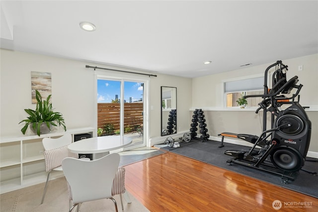 1109 30th Ave S, Seattle, WA 98144 - workout area with plenty of natural light, recessed lighting, and baseboards