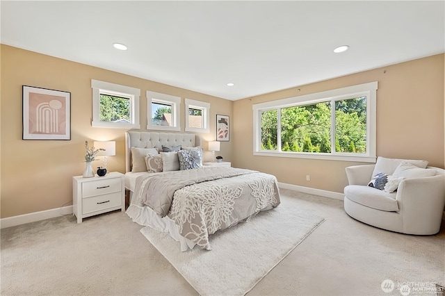 7301 NE 155th St, Kenmore, WA 98028 - bedroom featuring light colored carpet, baseboards, and recessed lighting