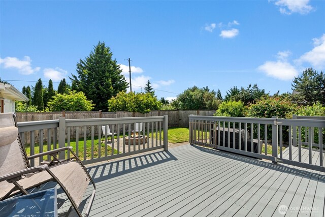 10096 Terra Glenn St SE, Yelm, WA 98597 - deck featuring a fenced backyard