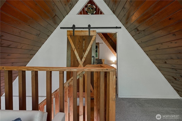 1741 NE Tahuya River Dr, Tahuya, WA 98588 - detailed view of wooden ceiling and carpet flooring