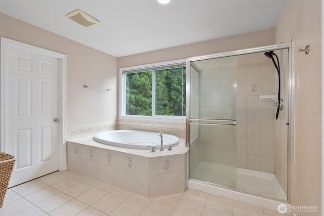 13327 SE 279th Pl, Kent, WA 98042 - full bath featuring a bath, tile patterned floors, and a shower stall
