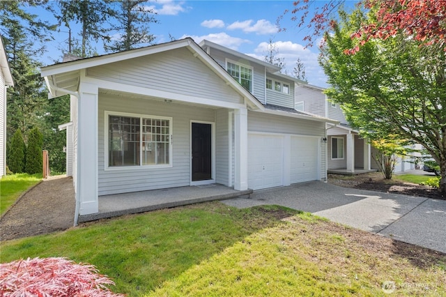 4817 SE 147th Pl, Everett, WA 98208 - view of front of property with a porch, asphalt driveway, and a front lawn