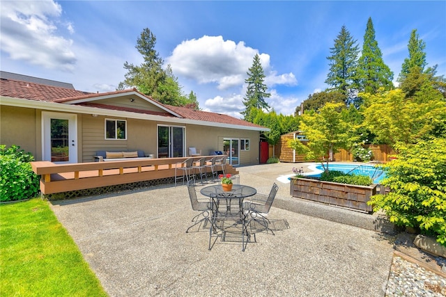 26933 NE Cherry St, Duvall, WA 98019 - view of patio / terrace with outdoor dining area and a wooden deck