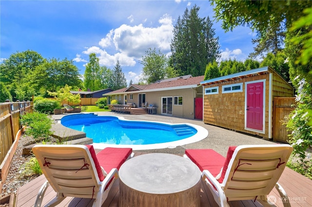 26933 NE Cherry St, Duvall, WA 98019 - view of pool with a fenced backyard, a deck, a grill, a patio, and an outdoor living space