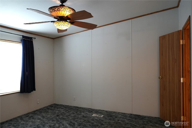 10711 62nd St E Unit 81A, Puyallup, WA 98372 - carpeted empty room featuring ceiling fan and crown molding