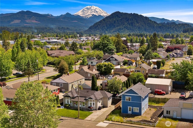 1630 Hillcrest Ave, Enumclaw, WA 98022 - aerial view of residential area featuring a mountain backdrop