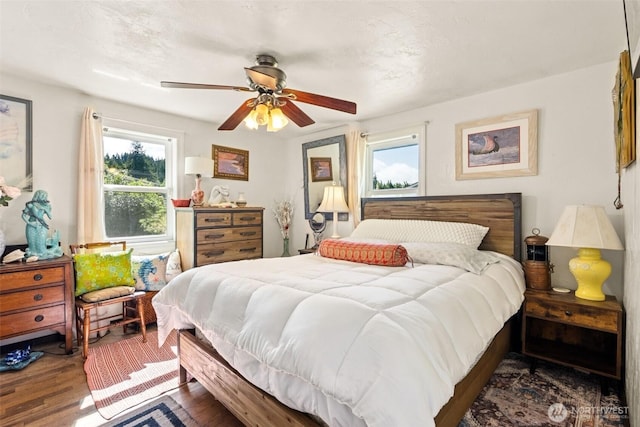221 NW Nichols Ave, Bremerton, WA 98311 - bedroom featuring wood finished floors and a ceiling fan