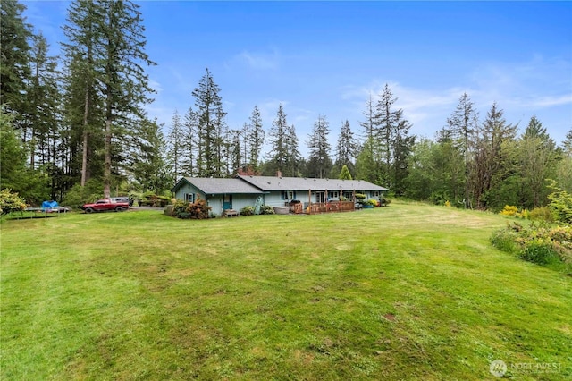 1487 Centralia Alpha Rd, Chehalis, WA 98532 - view of green lawn featuring a deck